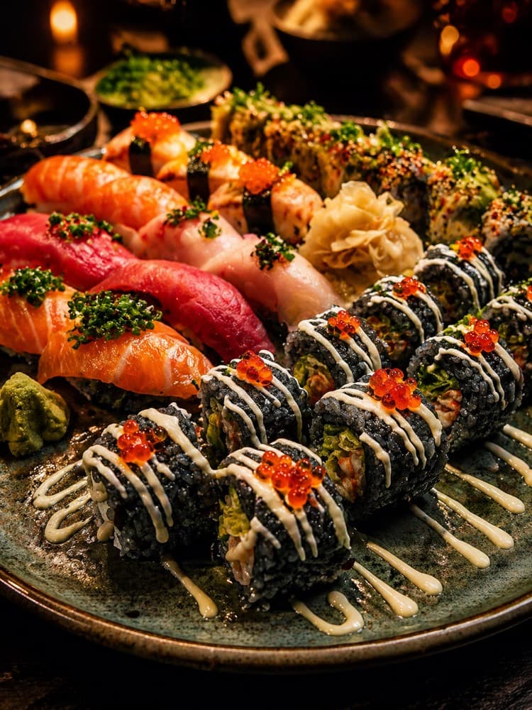 Yammi sushi-set med handrullad sushi